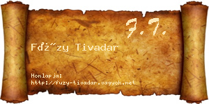 Füzy Tivadar névjegykártya