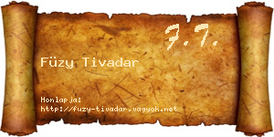 Füzy Tivadar névjegykártya