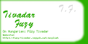 tivadar fuzy business card